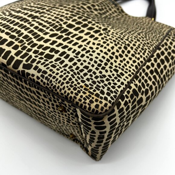 Kate Spade Brown & Tan Canvas Safari Lizard Tote Bag - Picture 7 of 12